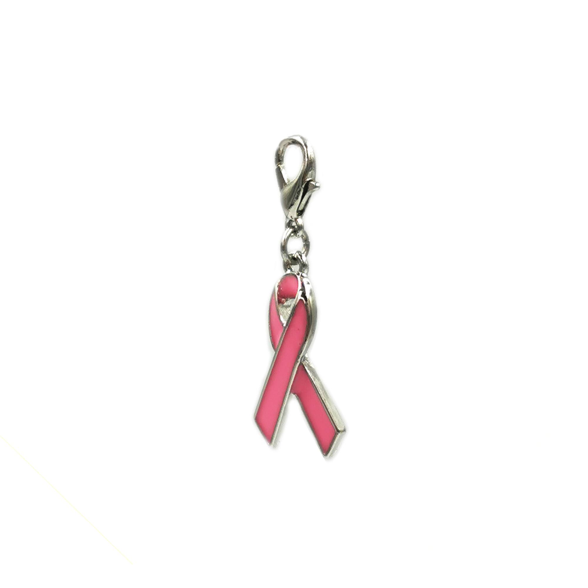 Charmalong™ Pink & Rhodium Ribbon Charm by Bead Landing™